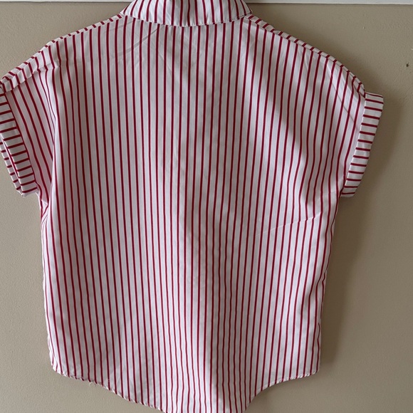 Red and White Striped Button-Up Shirt - Picture 6 of 6